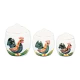 Dollhouse Miniature 3 Rooster Canisters