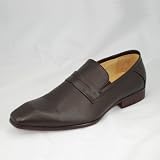 Italian Napa Calfskin Shoes Mens Firenze Loafers Leather Shoes 1160-03H Slip-On Brown