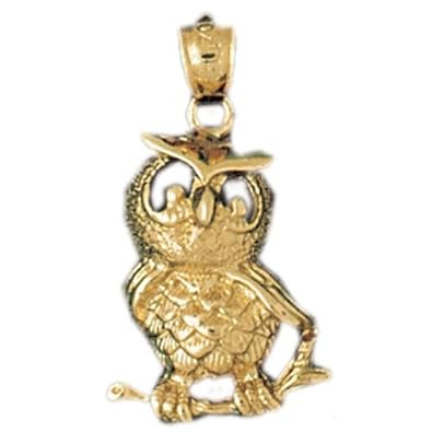 Cheap Girls Jewelry Dazzlers Solid 14k Gold Owl Charm Pendant Available in three colors from jewelsberry (weights: 3.8 grams only) For Sale