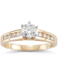 0.65 Cts Diamond Ring in 14K Yellow Gold