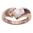 14K Rose Gold, Pink Mother of Pearl and Diamond Ring
