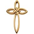 14K Yellow Gold Celtic Design Cross Pendant - 36.25x23.75mm
