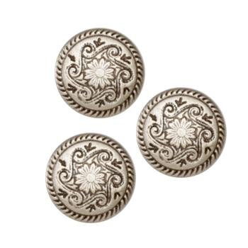 Metal Button 5 8'' Pembroke Antique Silver By The Package