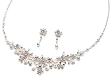 Bridal Jewelry, Floral Design Pearl & Crystal Necklace for Weddings 578 41e46G4oifL. SL160 Bridal Jewelry, Floral Design Pearl & Crystal Necklace for Weddings 578
