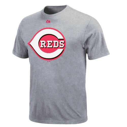 MLB Cincinnati Reds Youth Short Sleeve Basic Tee (Steel Heather, Large)