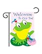 Friendly Frog Garden Flag Indoor/outdoor 13.5" X 18"