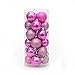 Chunshop 4cm Christmas Tree Xmas Balls Decorations Baubles Party Wedding Ornament (24Pcs Balls Pink)