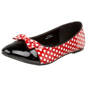 Funtasma by Pleaser Women's Mouse-16 Flat,Red Patent/White Polka Dots,6 M US