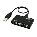 PLANEX USB2.0/1.1 4ポート USBハブ バスパワー(USBケーブルA to miniB 30cm) PL-UH401
