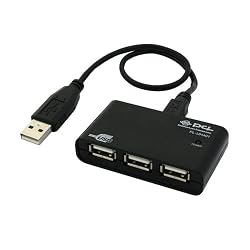 PLANEX USB2.0/1.1 4ポート USBハブ バスパワー(USBケーブルA to miniB 30cm) PL-UH401