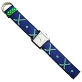 Hockey Ribbon Watch (Navy with Green Sticks)