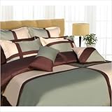 Tribeca Living "Dreams" 8-Piece Cotton Queen Size Comforter Set Chocolate & ....