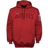 Majestic Los Angeles Angels of Anaheim Red Tackle Twill Hoody Sweatshirt