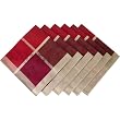 Red and Burgundy Poppy Design Provence French Jacquard Weave Set of 6 Dinner Napkins