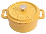 Staub 1101842 Cocotte, 18 cm, rund, Br&auml;ter aus Gusseisen, zitrone