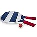 Striped Paddle Ball Set - Comes with Carrying Case, Two Paddles, and One Ball - Great for The Beach, Backyard, Parties, and More!
