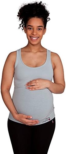FittaMamma Women's High Support Pregnancy Exercise Top Dove Grey Large