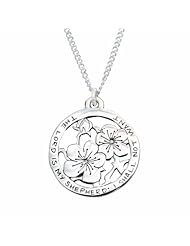 Psalm 23 Flower Pendant Necklace