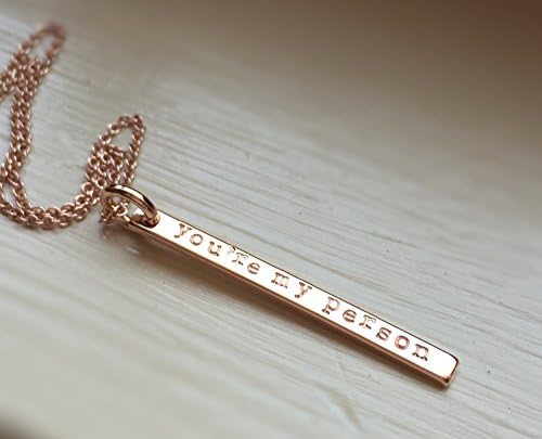 You're My Person Rose Gold Bar Necklace