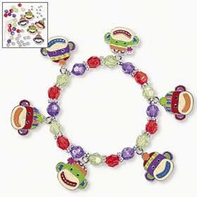  12 ct - Sock Monkey Charm Bracelet Craft Kits