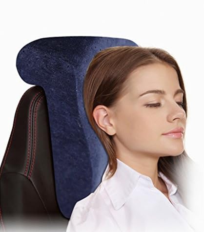 Best Value Ultimate Luxurious Premium Travel Pillow Memory Foam with Plush Cotton Cover, Providing Therapeutic Neck &amp; Head Support (Navy)