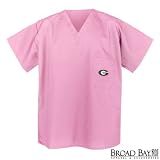 Georgia Bulldogs Pink Scrubs Tops SHIRT -Size XL University of Georgia For HER -Officially Licensed NCAA College Logo Apparel Unique GIFT Ideas For Mom Nurses Ladies Students Graduation