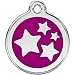 Red Dingo Personalized Stars Pet ID Dog Tag (Small Purple)