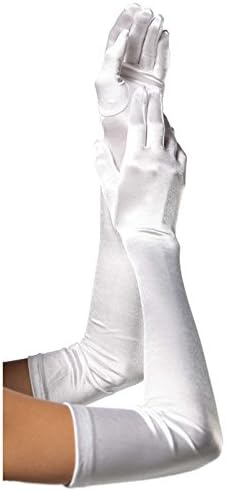 Fashion Bridal Shiny Stretch Satin Dress Gloves Below-Long Gloves Opera Wedding evening Party Fancy Costume Glove