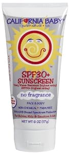 California Baby SPF 30 Plus Sunscreen No Fragrance -- 6 fl oz California Baby SPF 30 Plus Sunscreen No Fragrance -- 6 fl oz
