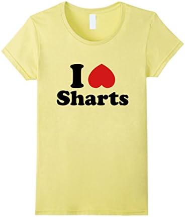 Women's I Heart Sharts Offensive Funny Shirt Medium Lemon