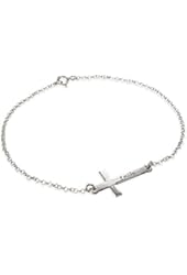 Personalized Sterling Silver Side Cross Bracelet - Custom Made with Any Name!