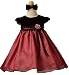 Baby : Irresistible New Velvet Organza Dress ~ 24M (Xlarge) B775 Burgundy