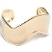Jewelry : Wave of Gold - 18kt Gold Over Sterling Silver Wide Wave Cuff Bangle Bracelet