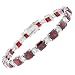 Square CZ Ruby Diamond .925 Sterling Silver Bracelet