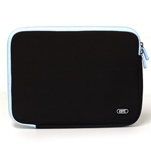 Fashion Netbook Neoprene Sleeve Case (Brown with Blue) to Carry the Toshiba Mini NB205-N310/BN 10.1-Inch Sable Brown Netbook