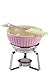 Typhoon Vintage Pink Stoneware Bowl Chrome Stand Chocolate Fondue Set with 4 Colour Coordinated Forks