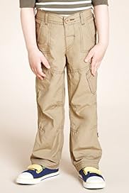Pure Cotton Adjustable Waist Roll Up Cargo Trousers