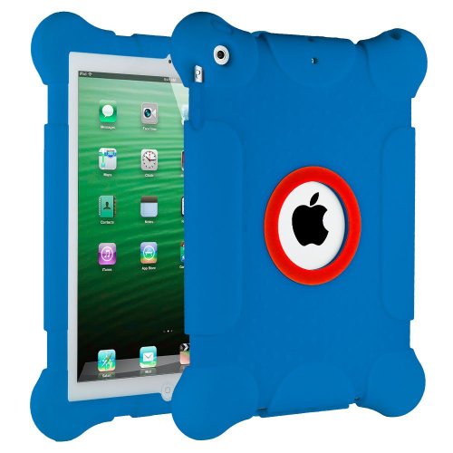 iPad Air 2 Case, HHI iPad Air 2 Thick Armor Protective Case BLUE (Large Corners with Thick Screen Lift Protection and Shock Absorbing. Perfect Protective Armor iPad Air 2 Case for Kids or Adults)