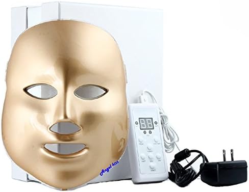 Pretty Women LED Photon Therapy Red Blue Green LED Photon Therapy Red Blue Green Light Light Treatment Facial Beauty Skin Care Phototherapy Mask-Gold