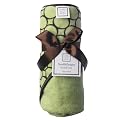 SwaddleDesigns Terry Velour Hoodie Towel - Lime with Brown Mod Circles