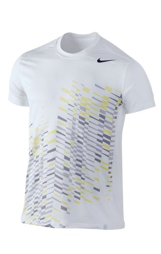 Nike Herren Tennisshirt Advantage Geometric, white/black, S, HN976100S Preisvergleich