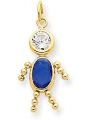 14k Gold September Boy Birthstone Charm