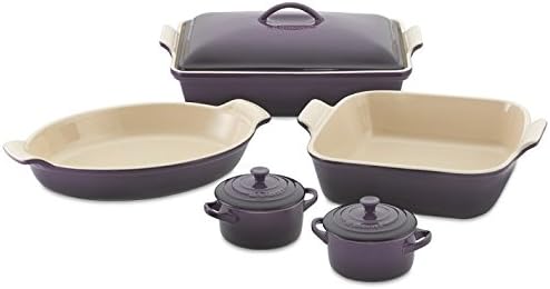 Le Creuset Stoneware 8-Piece Bakeware Set-Cassis