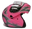 Matte Flat Pink Flip Up Full Face Modular Motorcycle Street Sport Bike Helmet DOT (Medium)