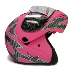 Matte-Flat-Pink-Flip-Up-Full-Face-Modular-Motorcycle-Street-Sport-Bike-Helmet-DOT-Samll-