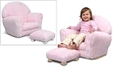 Pink Chenille Upholstered Rocker and Ottoman