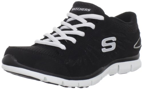 Skechers Women's Gratis - Purestreet Fashion Sneaker,Black/White,7 XW US
