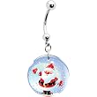 Holiday Snow Globe Santa Belly Ring