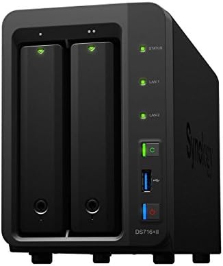 Synology Disk Station DS716+II 2-Bay NAS, 2x3TB NAS HDD Installed, RAID 1 Mirror Built, EV-DS716+II6N, w/ All-Systems-Go by evodo