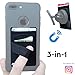 New 3-in-1 Stick On WalletÂ for Phone Cases | Spandex + Double-Pocket + Finger Strap + Mounts to Magnets + RFID Block â€“ Strong 3M Sticky Adhesive (iPhone Xs Max 8 Plus 7 6 Samsung Galaxy S9)